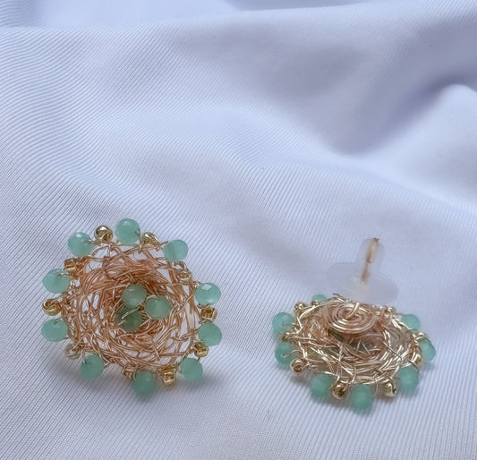 Light Mesh Earrings in mint