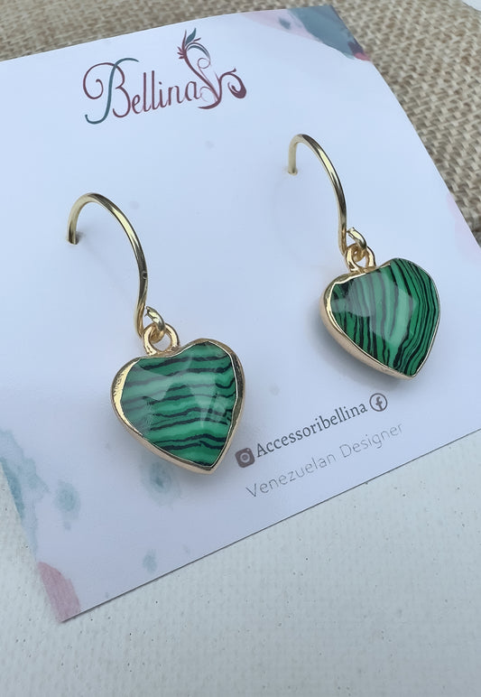 Natural stone heart earring and anchor base