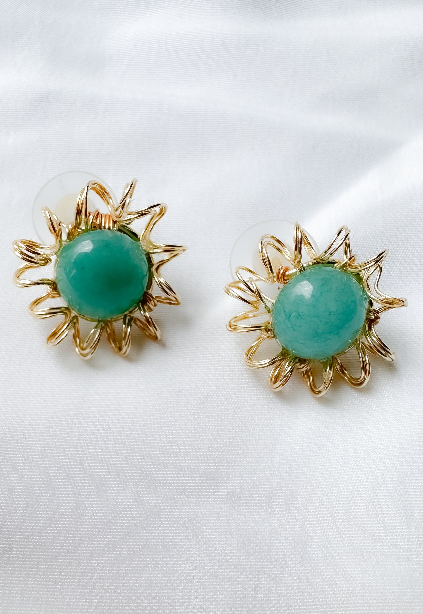 Aventurine sunflower Small Earrings