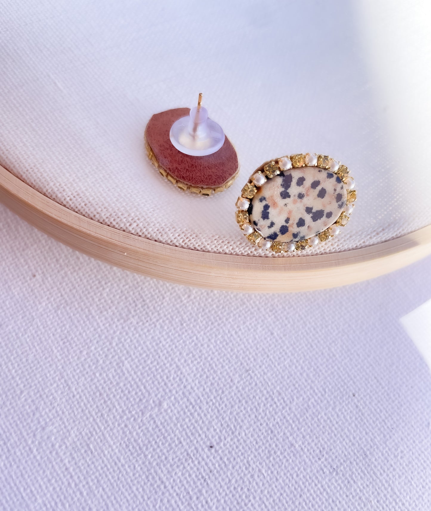 Boucles d'oreilles ovales dalmates