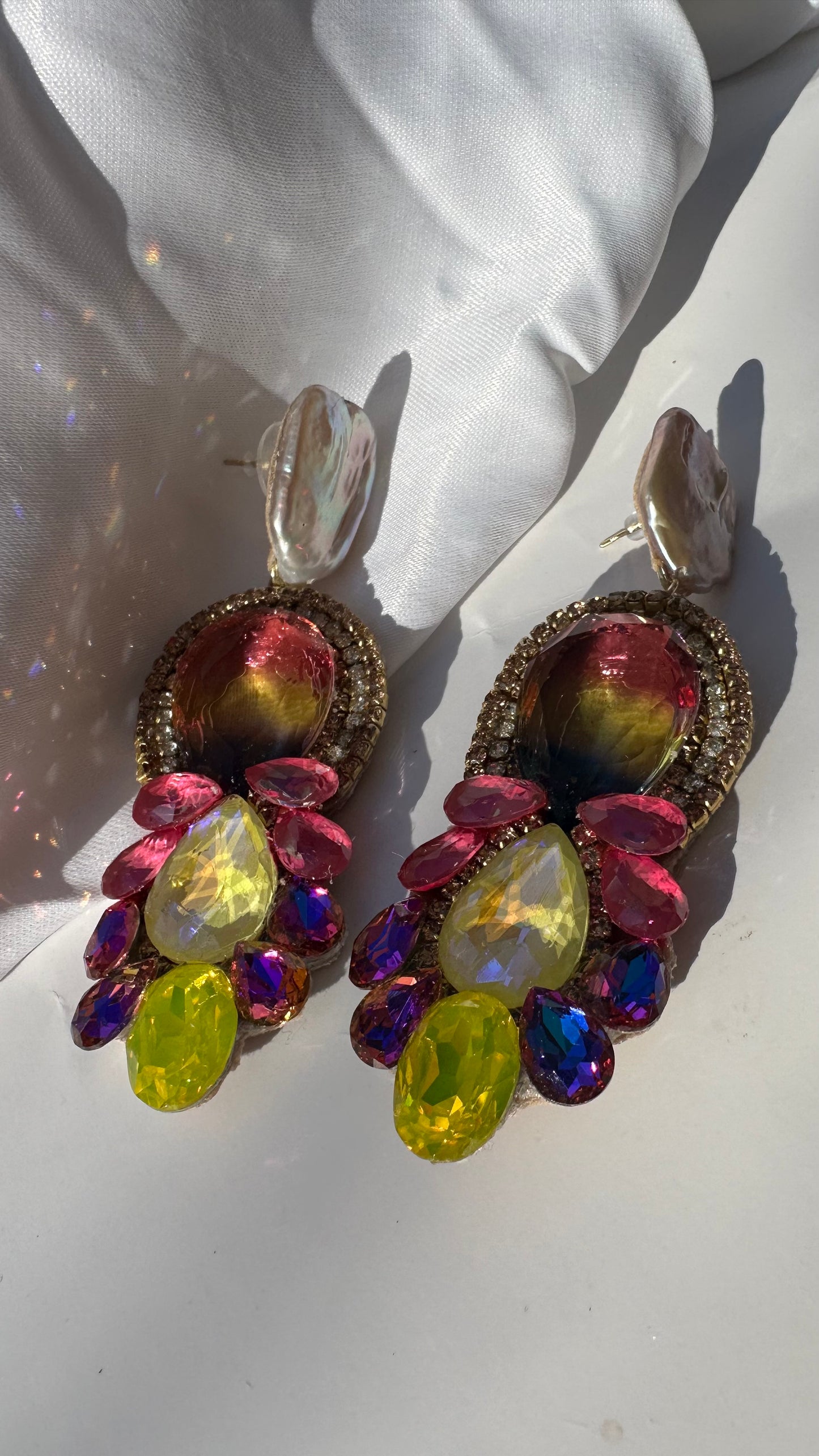 multicolored mother of pearl 🌈 Earrings