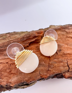 Handcrafted Abalone Shell🐚  Wrapped Gold Earrings