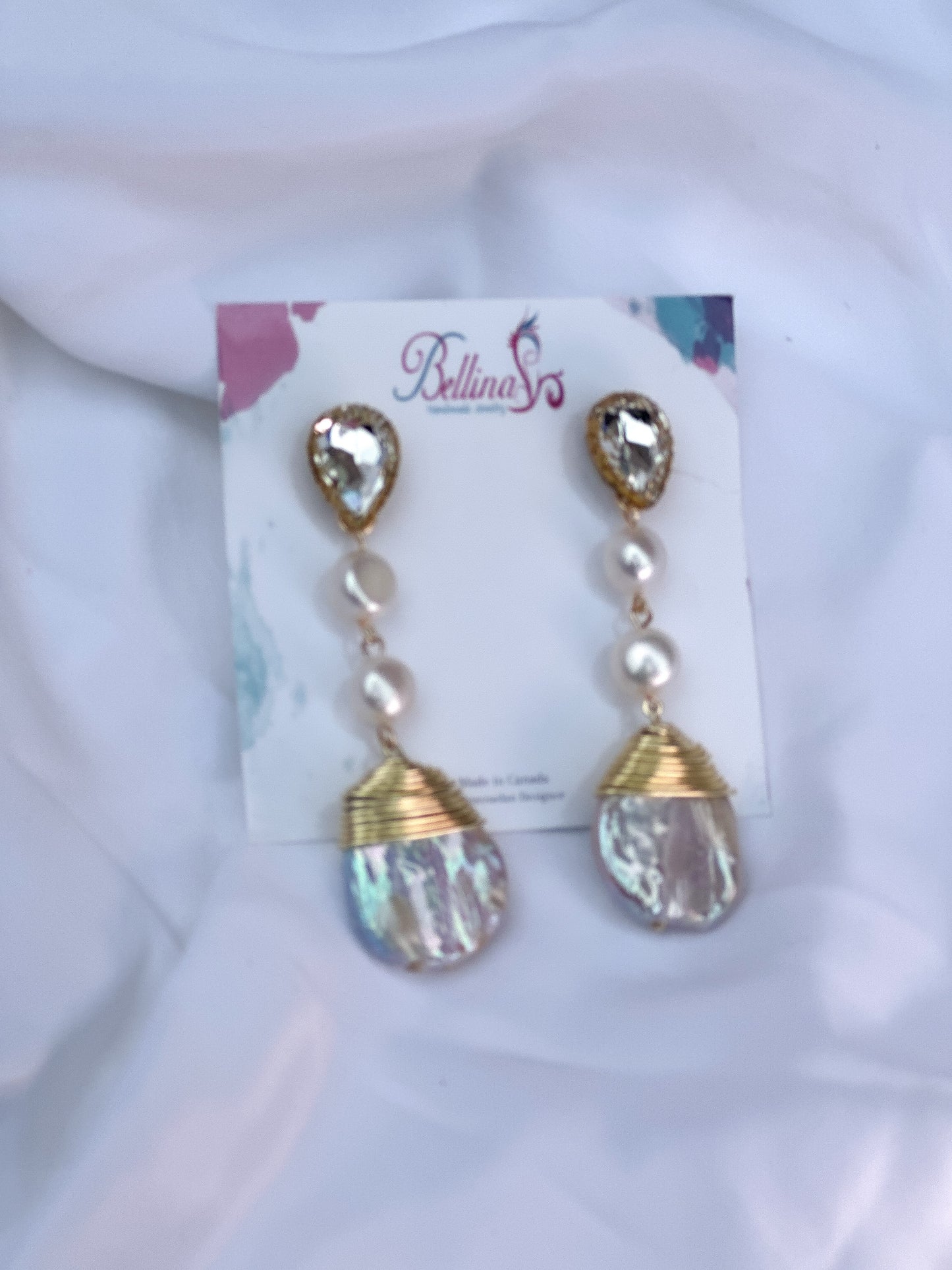 Mother  Pearls Cristal Earrings