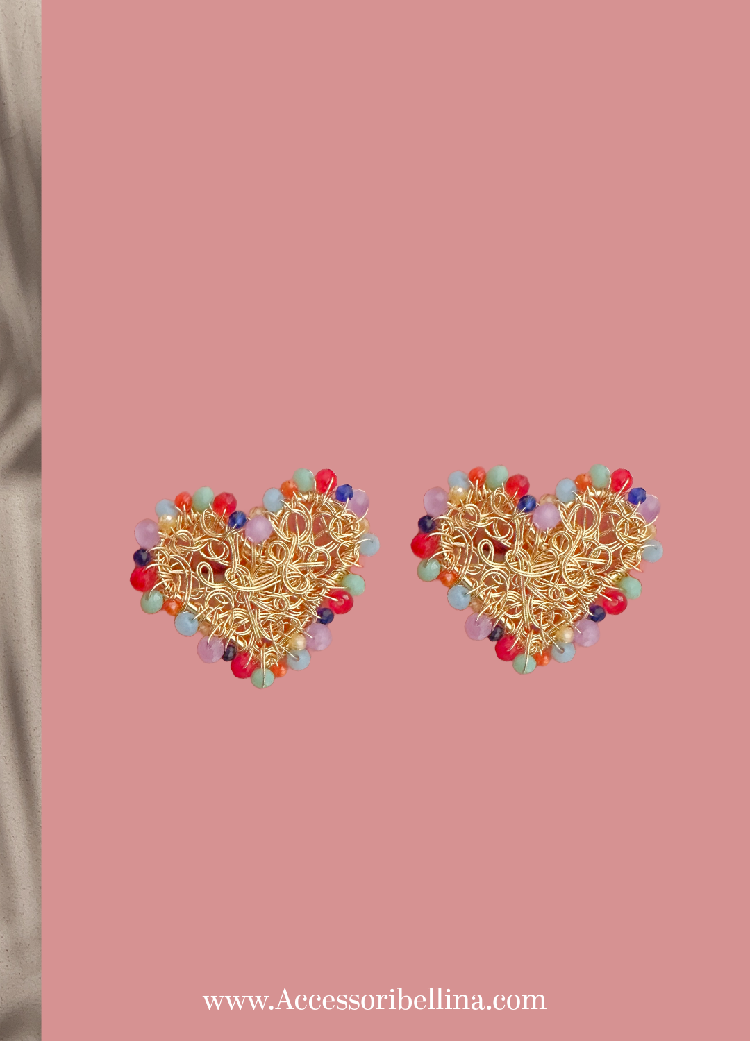 Anni – Handwoven Heart Earrings with Czech Beads or Zirconias