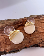 Handcrafted Abalone Shell🐚  Wrapped Gold Earrings