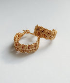 Braid Hoop Earrings — Handmade Wire Macramé Hoops | Gold Plated | Made to Order | Bellina