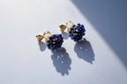 Natural Stone Stud Earrings — Handmade Gold Plated Wire | Lapis Lazuli, Quartz & Amethyst
