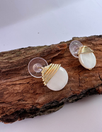 Handcrafted Abalone Shell🐚  Wrapped Gold Earrings