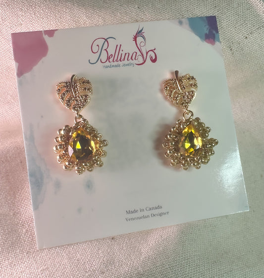 Yellow leaf earrings 🍂