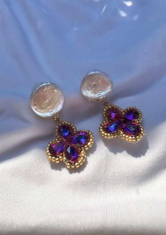 Boucles d'oreilles en fleurs de perles