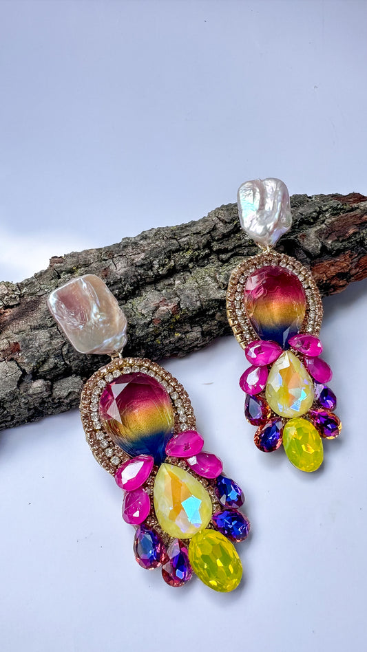 multicolored mother of pearl 🌈 Earrings