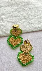 Maxi Anni 2.0 – Handcrafted Heart Earrings  with Crystal beaded
