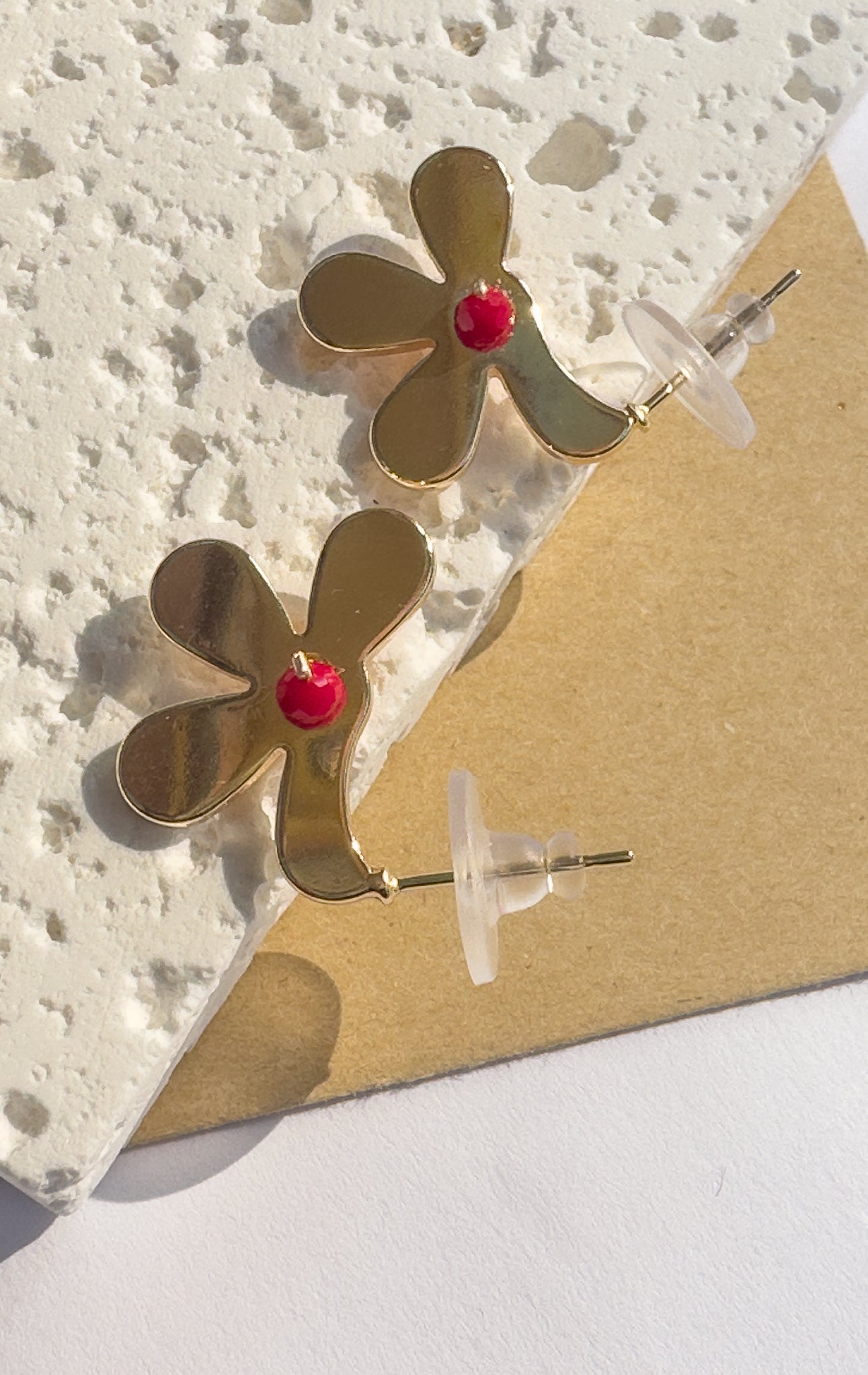 Half Mullein  Red Earrings