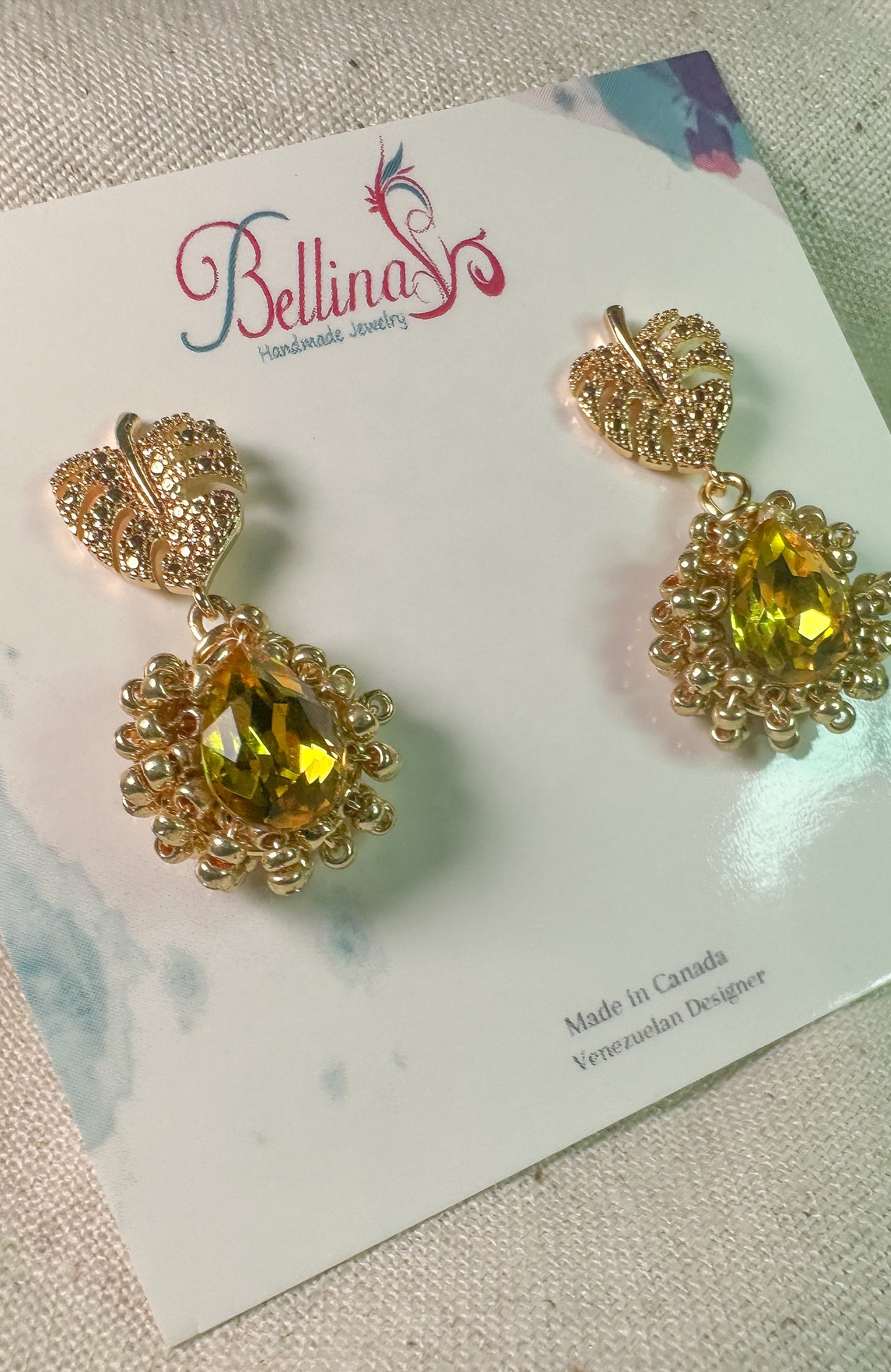 Yellow leaf earrings 🍂