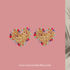 Anni – Handwoven Heart Earrings with Czech Beads or Zirconias