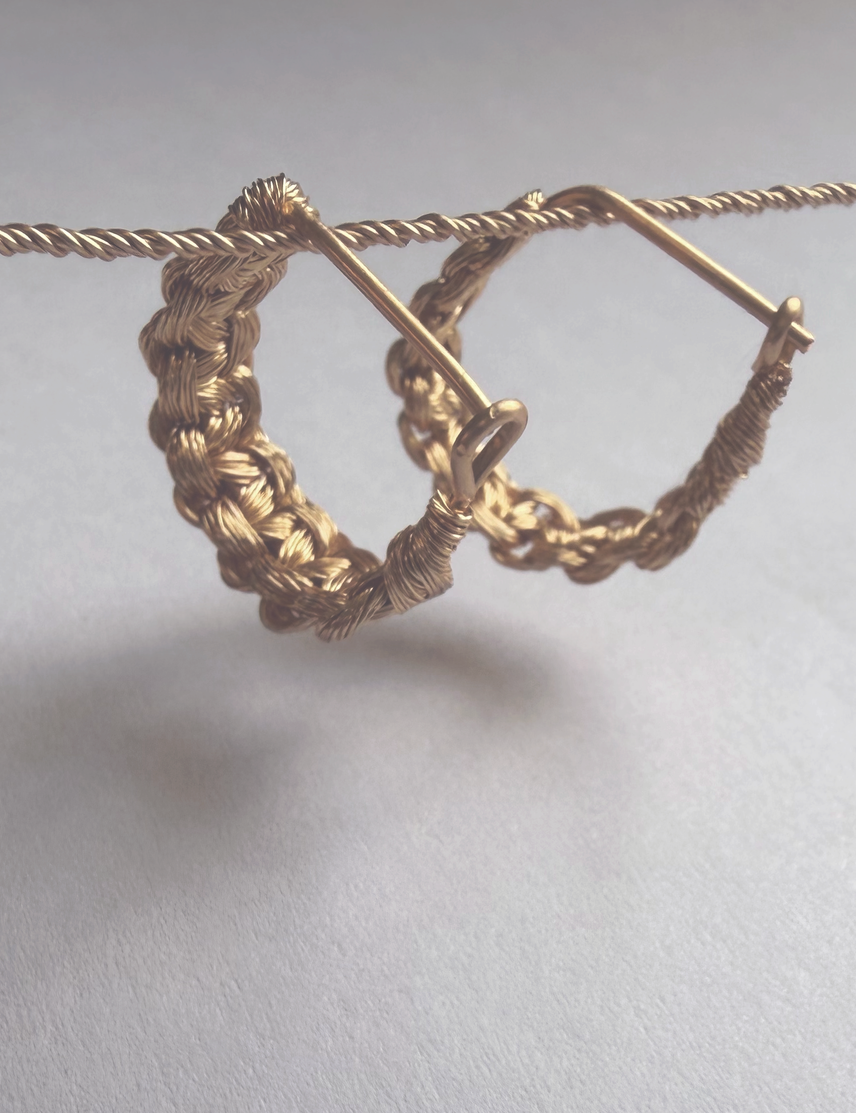 Braid Hoop Earrings — Handmade Wire Macramé Hoops | Gold Plated | Made to Order | Bellina