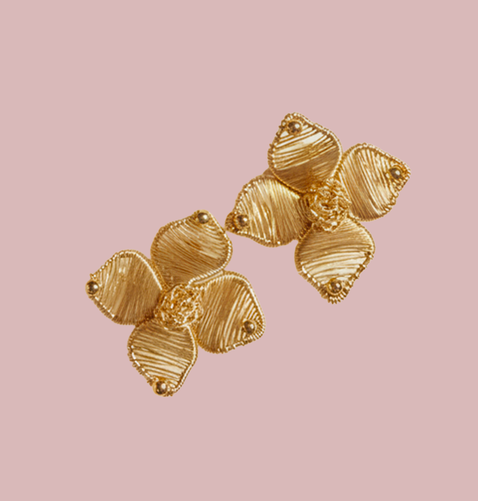 Fiore Statement Stud Earrings — Handmade Wire Wrapped Flower | Gold & Silver Plated | Bellina