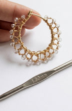 Dreamer  Hoops in natural stones — Lightweight Wire Crochet Hoops with natural stones