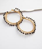Dreamer  Hoops in natural stones — Lightweight Wire Crochet Hoops with natural stones