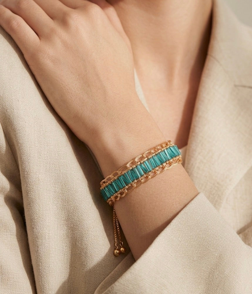 Palette Bracelet — Handmade Czech Crystal & Gold Chain | Bellina Accessories
