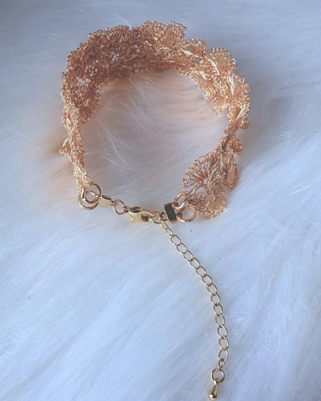Solstice Wire Crochet Bracelet — Handmade Fan Weave | Made to Order | Bellina