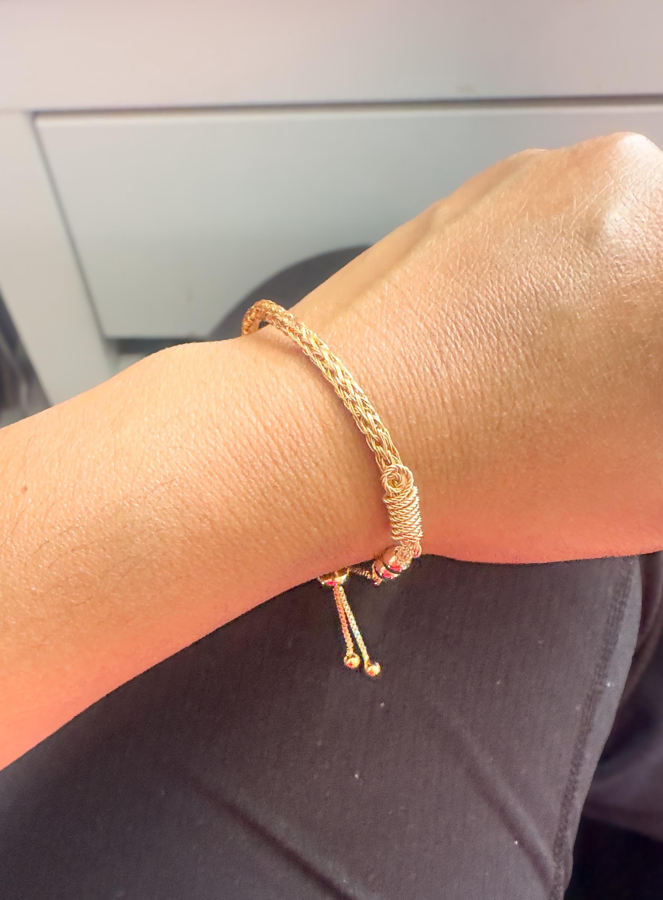 Gold Viking Knit Bracelet — Handcrafted