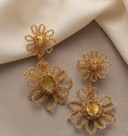 Daisy Bloom Wire Crochet Earrings | Handmade Floral Statement Jewelry