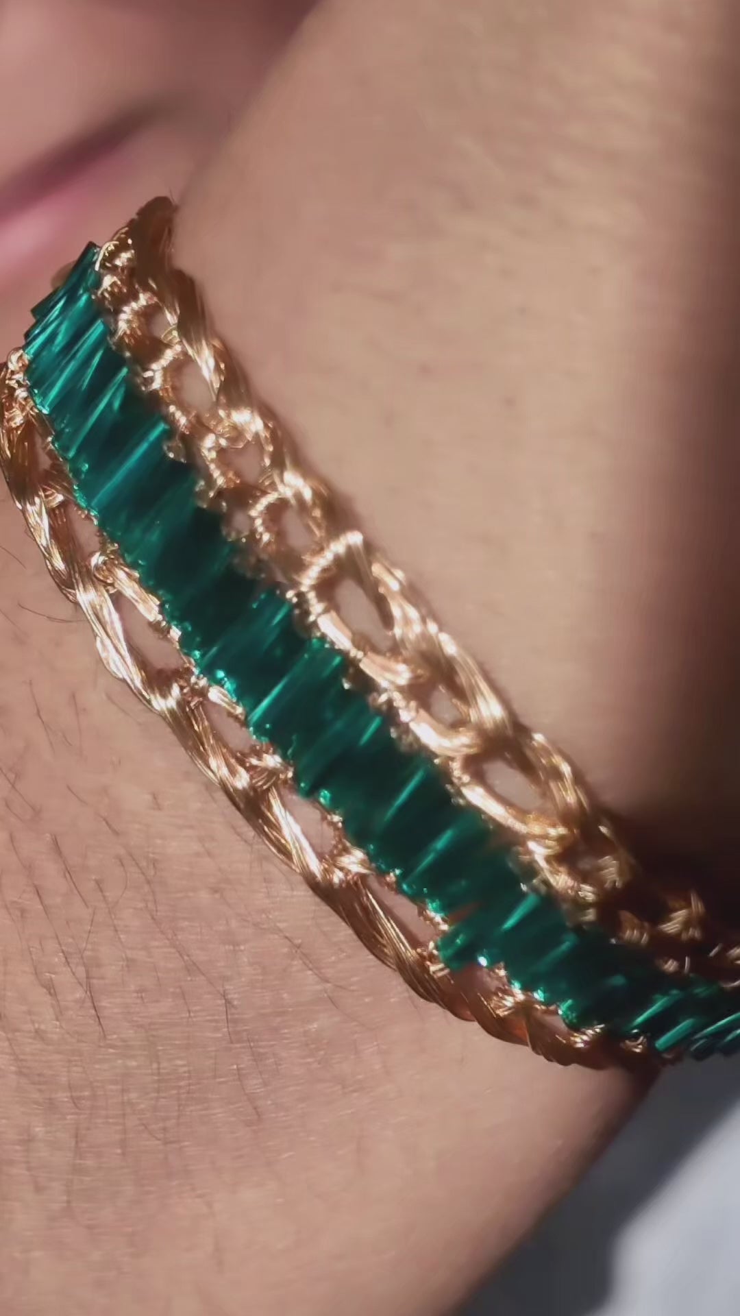 Palette Bracelet — Handmade Czech Crystal & Gold Chain | Bellina Accessories