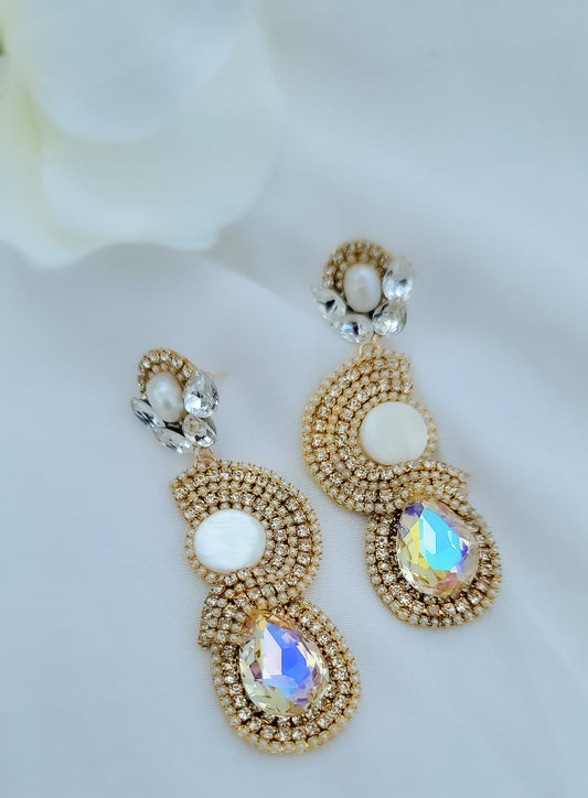 K Bride Earrings - Designed with Pearls and Crystals for a Special Occasion