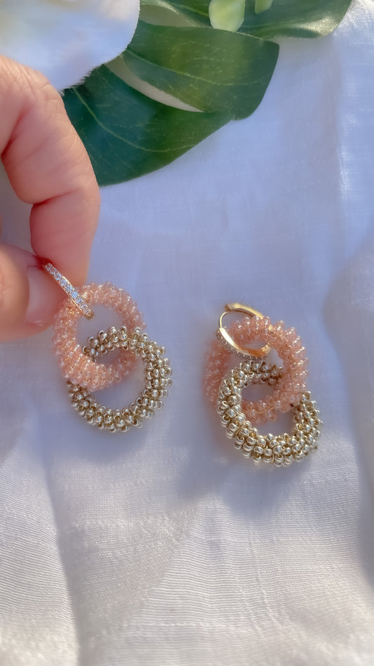 Pink - Silver Infinity Earring.