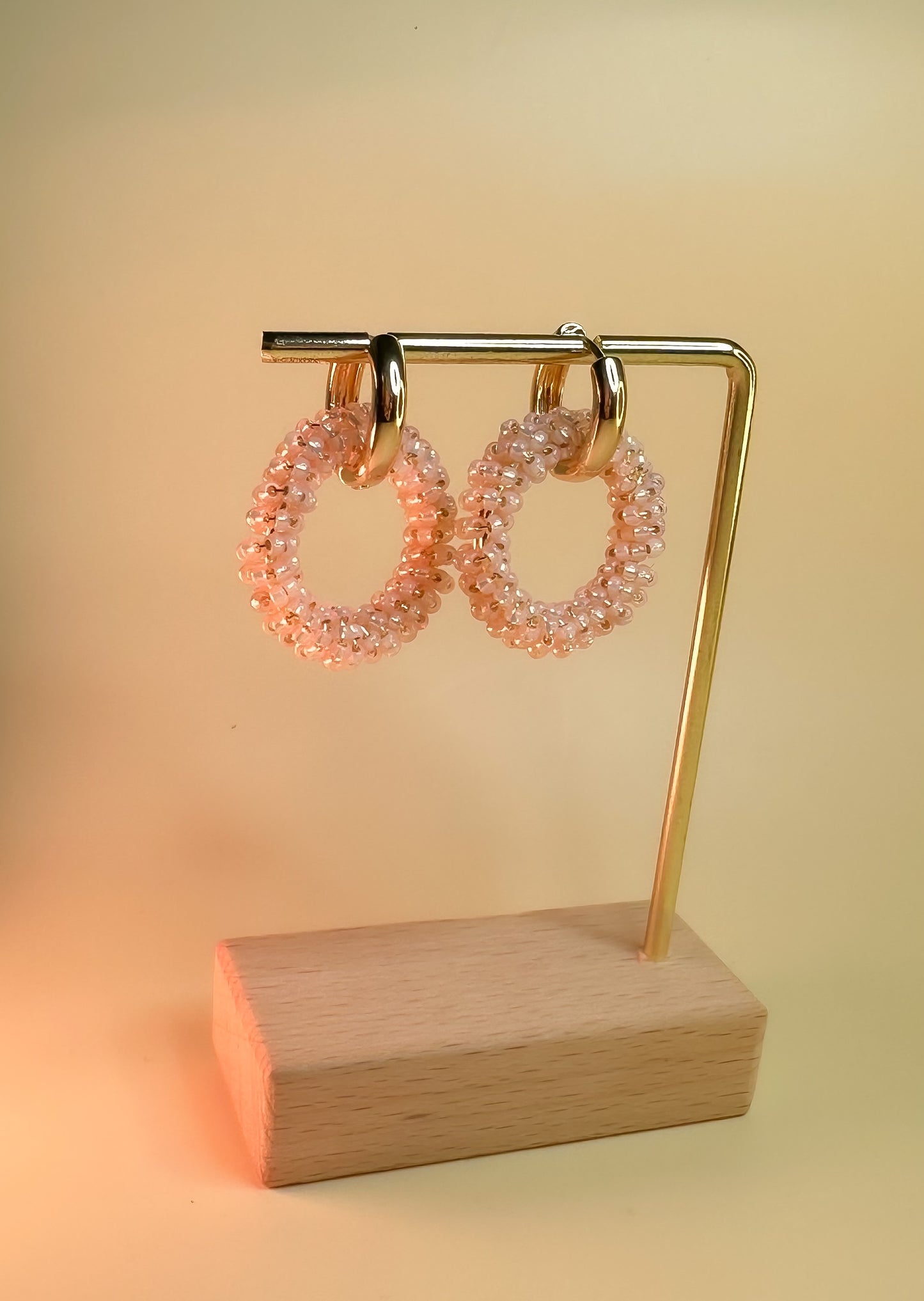 Infinity Mini Earrings pink - Handmade Artisan Jewelry with Japanese Miyuki Beads