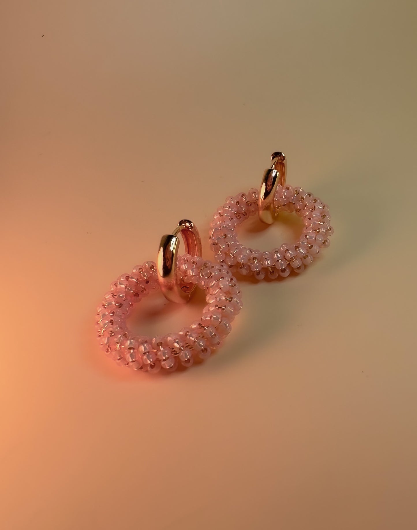 Infinity Mini Earrings pink - Handmade Artisan Jewelry with Japanese Miyuki Beads